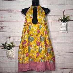 Blue Plate | Cotton Floral Halter Mini Sun Dress | Women’s Small
